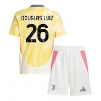 Koszulka piłkarska Juventus Douglas Luiz #26 Strój wyjazdowy dla dzieci 2024-25 tanio Krótki Rękaw (+ Krótkie spodenki)